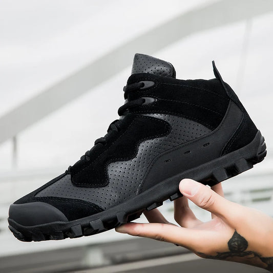 Summer Unisex High-Top Cycling Shoes – Comfortable Non-Locking Bike Sneakers with Durable Rubber Sole