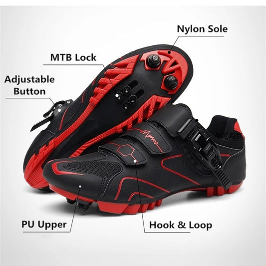 Men’s MTB Cycling Shoes – Quick Ratchet Buckle, SPD Compatible Mountain Bike Shoes for Indoor & Outdoor Riding