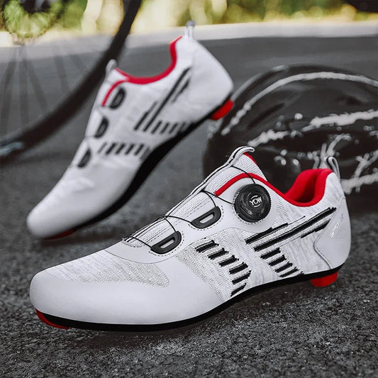 Men’s Lightweight Cycling Shoes – Breathable Air Mesh Road Bike Shoes with Self-Locking Cleats